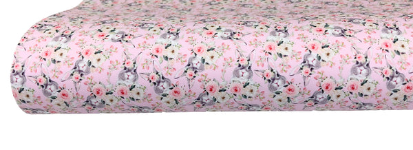**READY TO SHIP!** White Floral Bunny EXCLUSIVE Premium Faux Leather