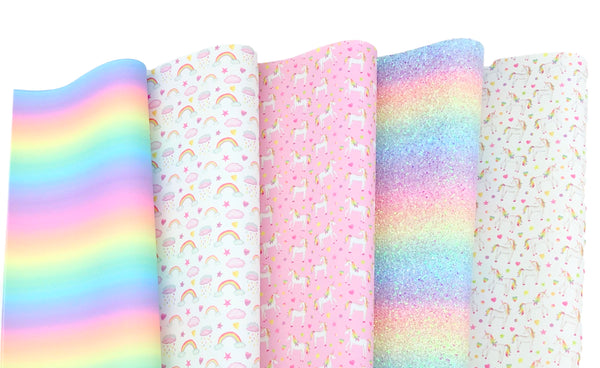 *READY TO SHIP!* Pastel Rainbow EXCLUSIVE Premium Faux Leather