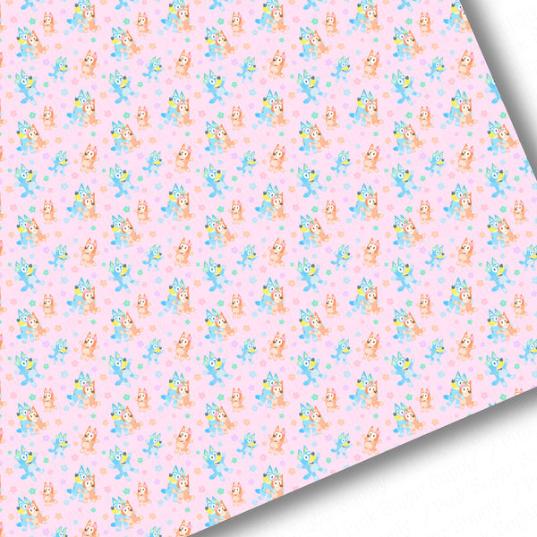 **READY TO SHIP!** Pastel Pink Dogs Premium Faux Leather