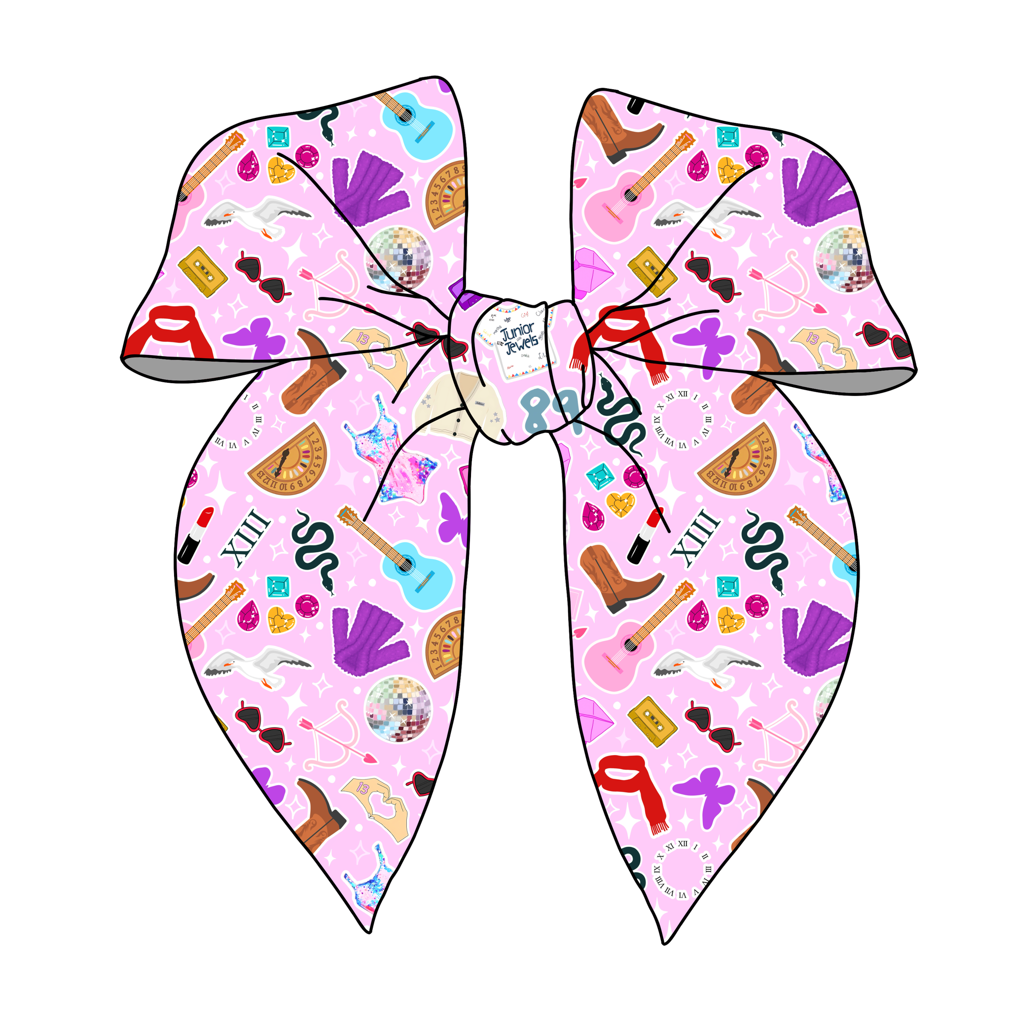 (PREORDER) PRE-TIED SURGED EDGE BOW-Pink T Swift Icons