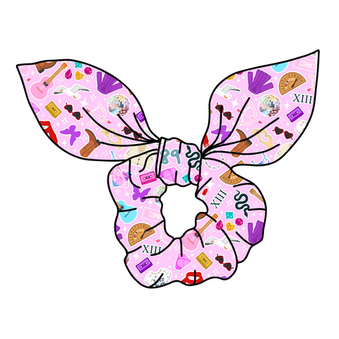 (PREORDER) SCRUNCHIE-Pink T Swift Icons