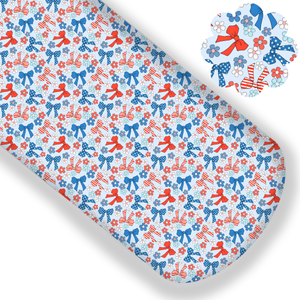 **READY TO SHIP!** Red, White and Cute Bows Premium Faux Leather
