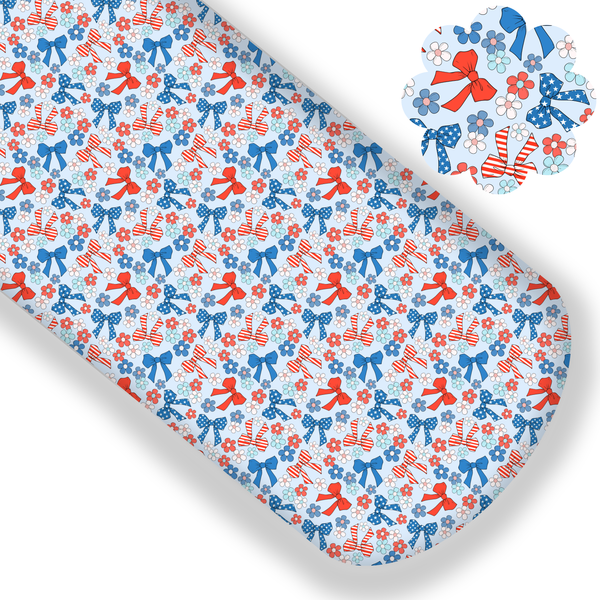 **READY TO SHIP!** Red, White and Cute Bows Premium Faux Leather