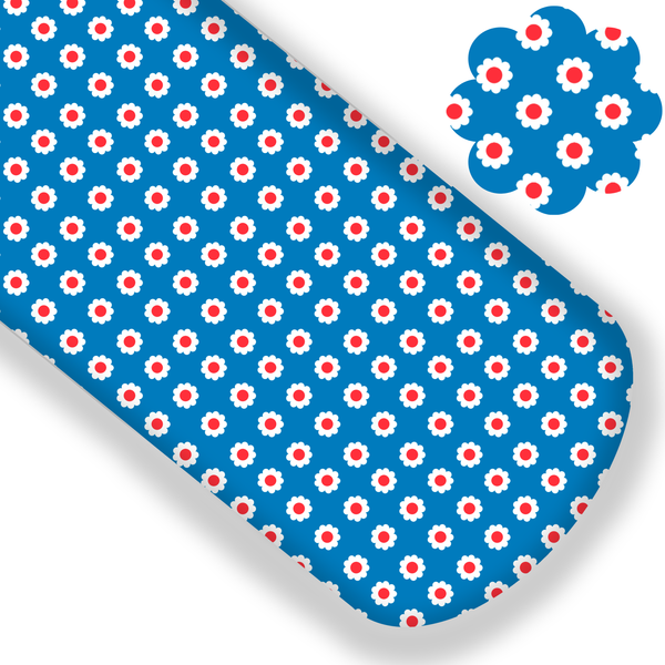 **READY TO SHIP!** Red, White and Cute Daisy Premium Faux Leather