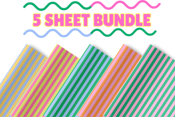 Trendy Bold Stripes 5-Sheet Set-Premium Faux Leather