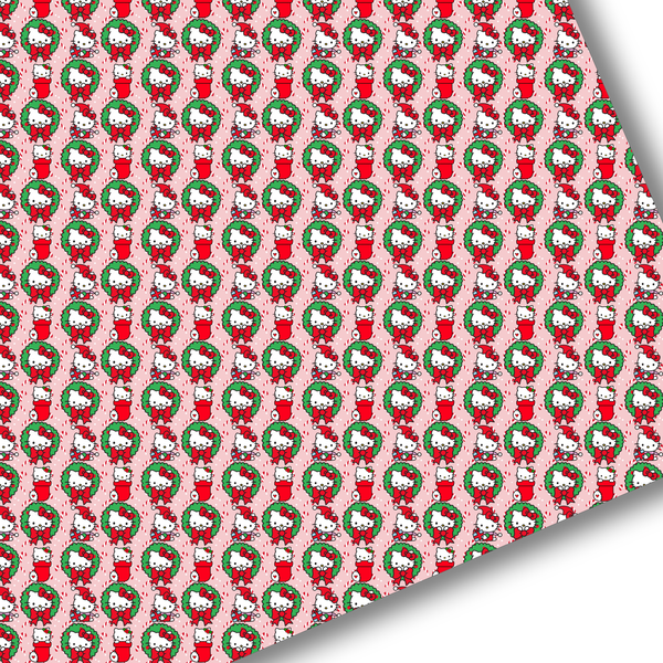 Kitty Christmas Wreath Premium Faux Leather