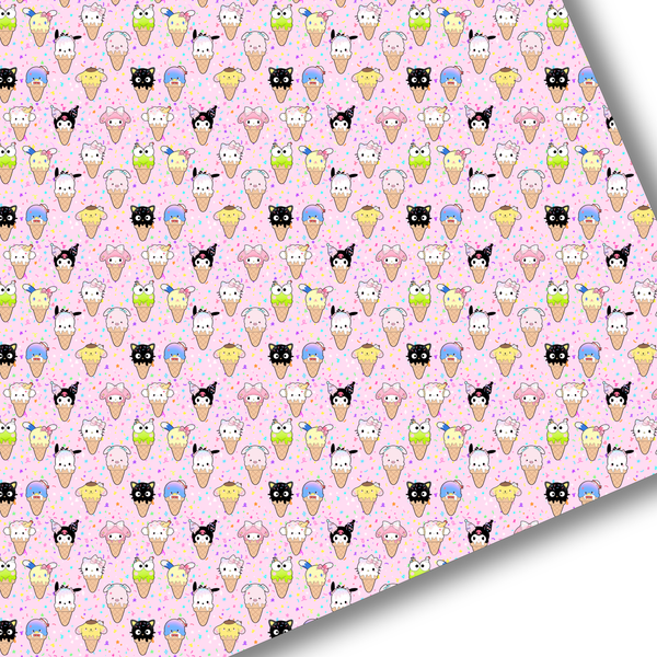 Pink Sprinkle Ice Cream Cone H K Premium Faux Leather
