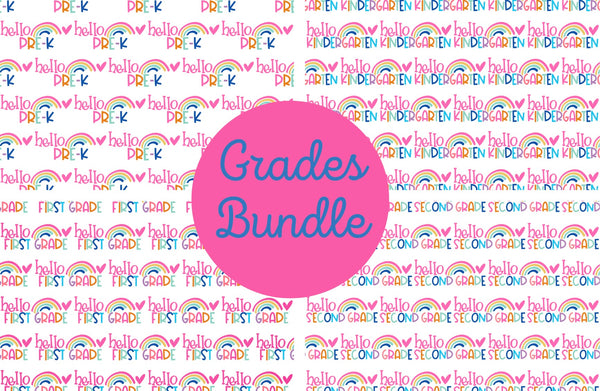 **READY TO SHIP!** 4-Sheet BUNDLE Hello Grades-PRE-K-Second Grade Exclusive Premium Faux Leather