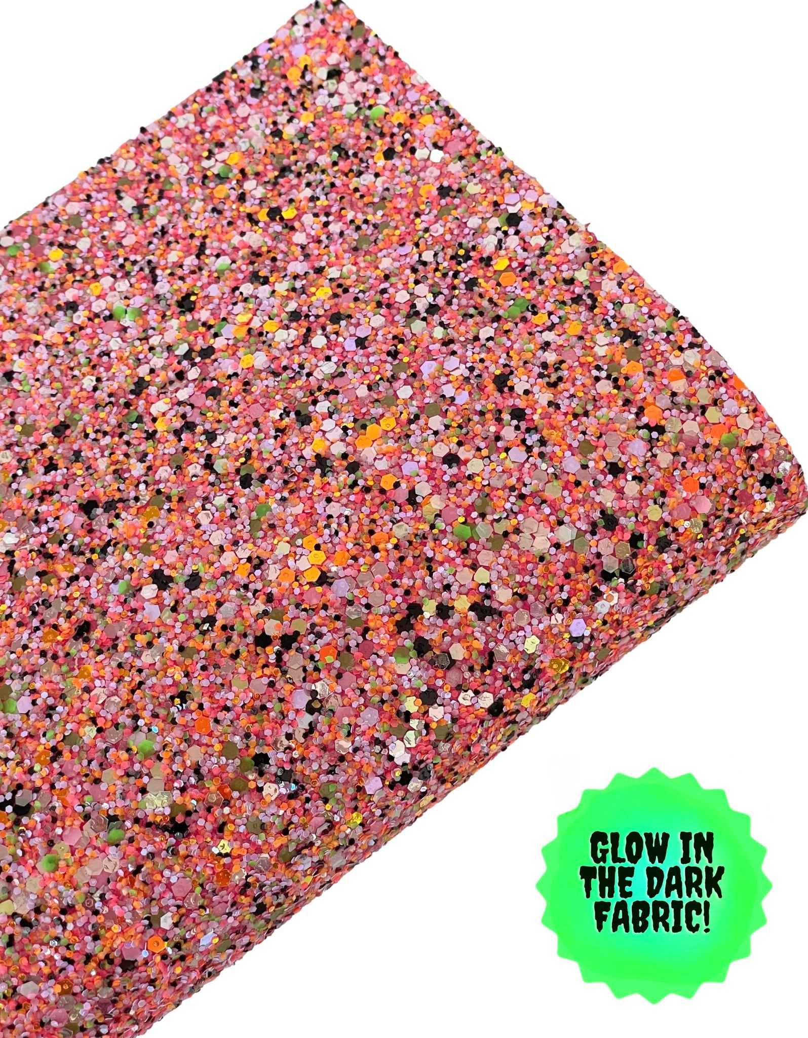 **GLOW IN THE DARK** Spooky Sweet Chunky Glitter w/ Felt Backing