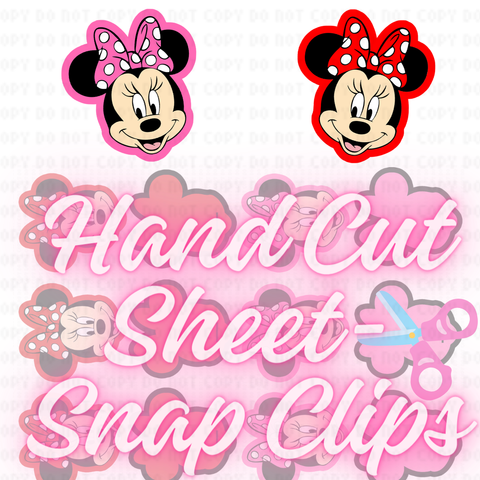**READY TO SHIP!** 6 Piece-EXCLUSIVE *HAND CUT SHEET*-Minnie Mouse Premium Faux Leather