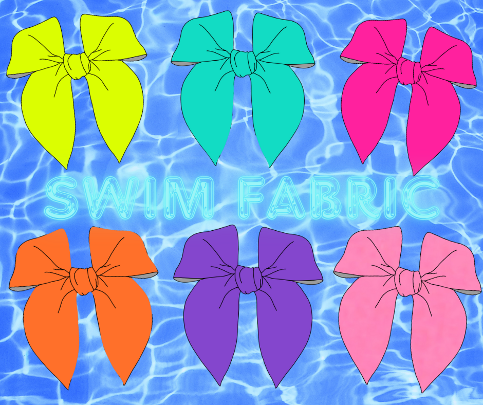 Choose Color 💦SWIM FABRIC PRE-TIED SURGED EDGE BOWS