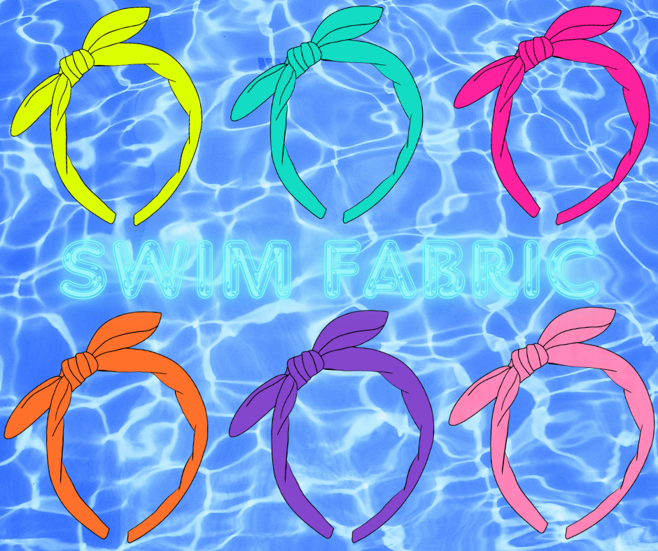Choose Color 💦 SWIM FABRIC KNOTTED BOW HEADBANDS