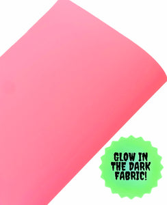 NEW!💡**GLOW IN THE DARK** Green Glow Premium Faux Leather – Pink