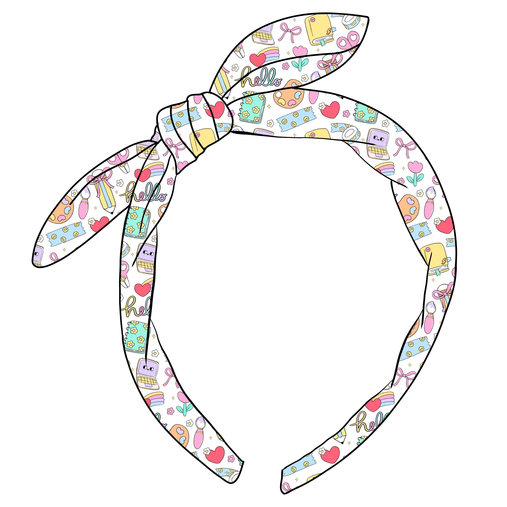 KNOTTED BOW HEADBAND-Hello School