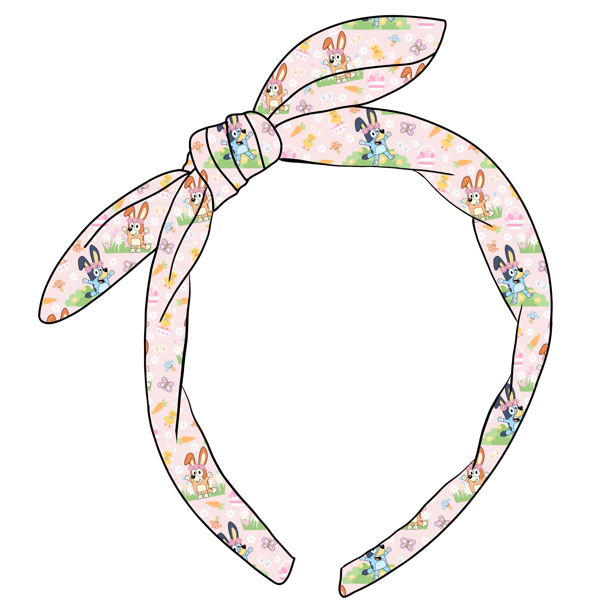 (PREORDER) KNOTTED BOW HEADBAND-Easter Bunny Pups