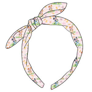 (PREORDER) KNOTTED BOW HEADBAND-Easter Bunny Pups