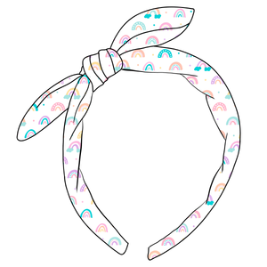 (PREORDER) KNOTTED BOW HEADBAND-Rainbow Dreams