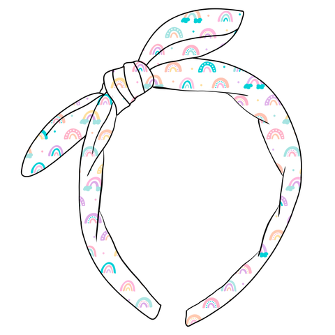 (PREORDER) KNOTTED BOW HEADBAND-Rainbow Dreams