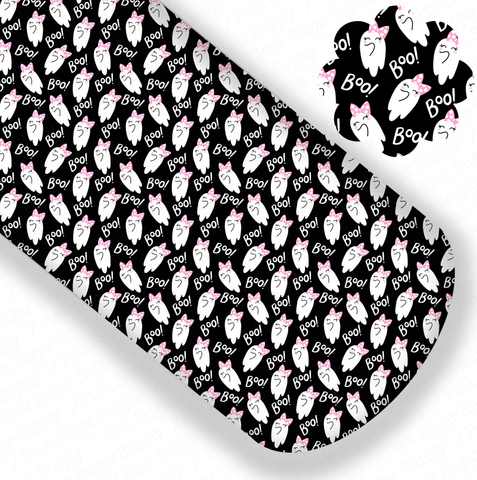 **READY TO SHIP!** Cute Black/Pink Ghost EXCLUSIVE Premium Faux Leather