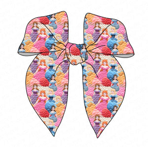 PRE-TIED SURGED EDGE BOW-"Embroidered Quilted" Princesses