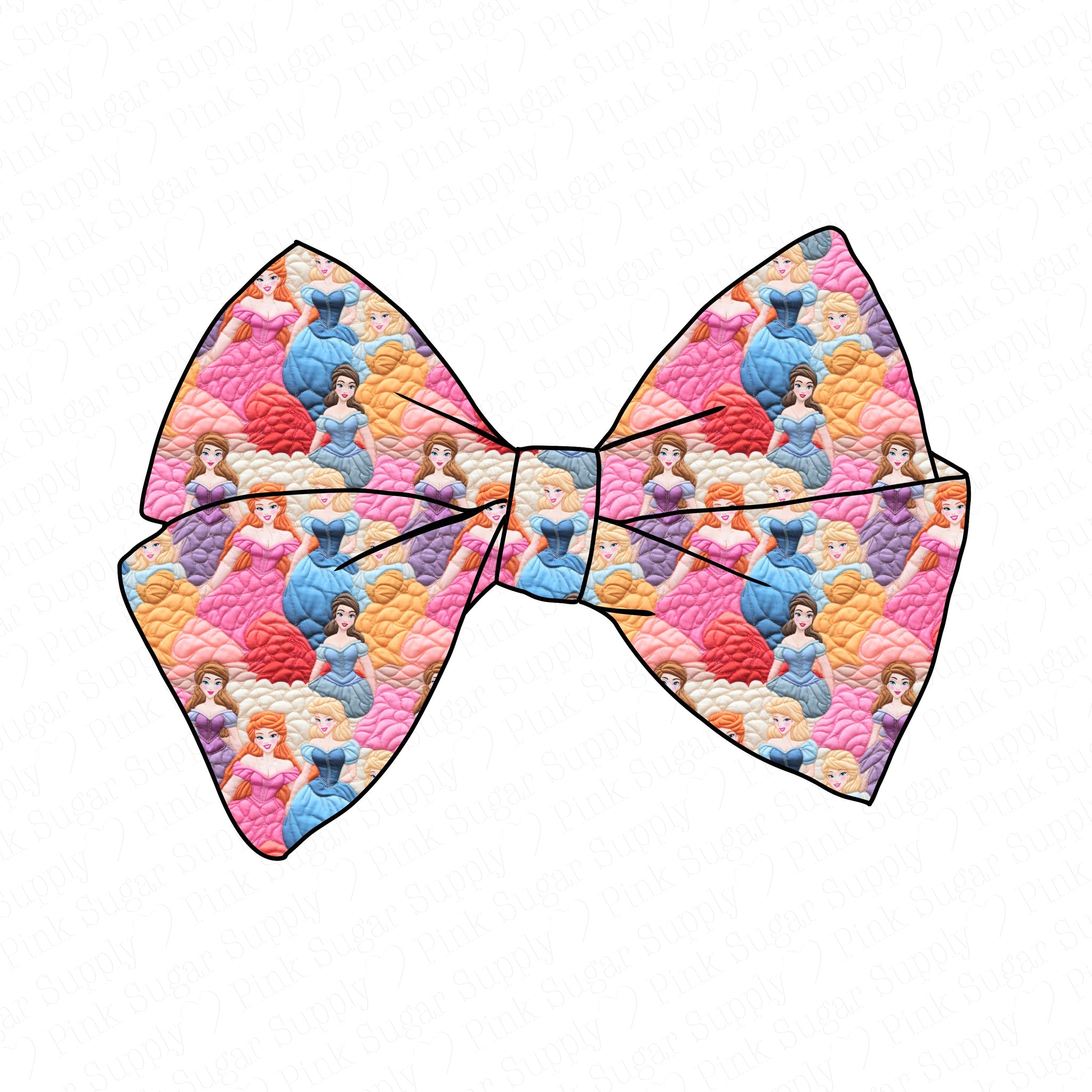 PRE-TIED BOW-"Embroidered Quilted" Princesses