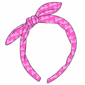 KNOTTED BOW HEADBAND-Barbie