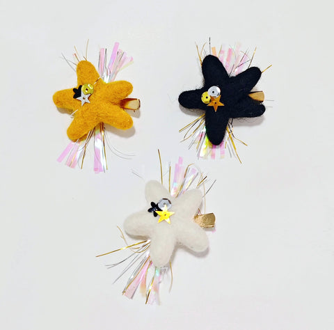 **PREORDER** Choose Color-Felt Star Sparkle Hair Clip