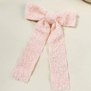 (PREORDER) PRE-TIED LONG TAILS BOW-Pink Bunny