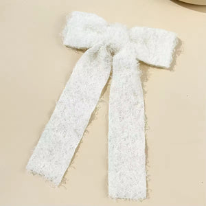 (PREORDER) PRE-TIED LONG TAILS BOW-White Bunny