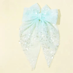 (PREORDER) PRE-TIED Sparkle Bow-Mint