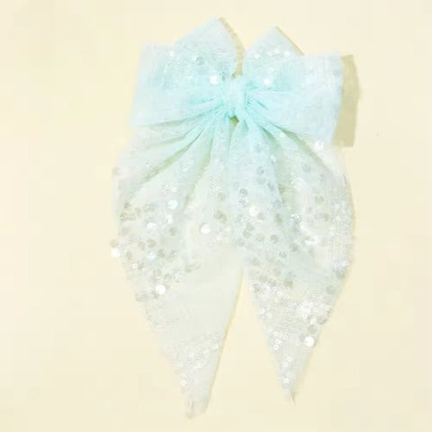 (PREORDER) PRE-TIED Sparkle Bow-Mint