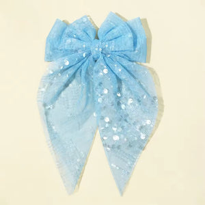 (PREORDER) PRE-TIED Sparkle Bow-Blue