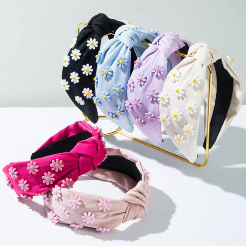 (PREORDER) Choose Color-Daisy Top Knot Headbands