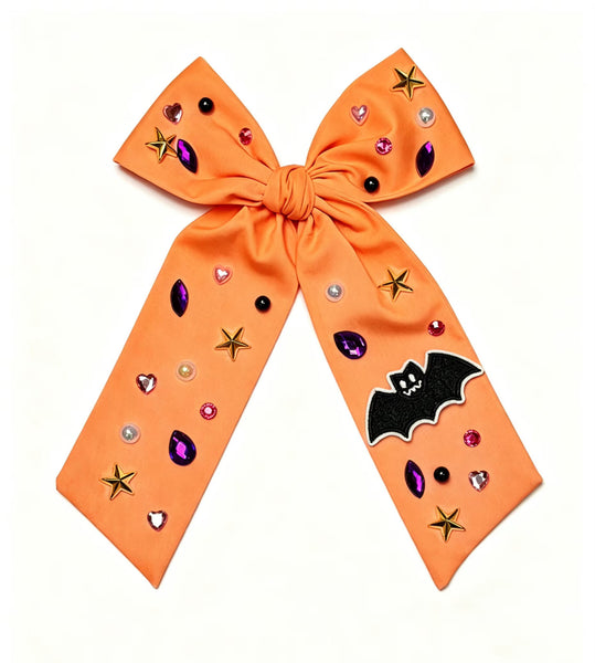 (PREORDER) CHOOSE COLOR-Long Tail Satin Bat Bow