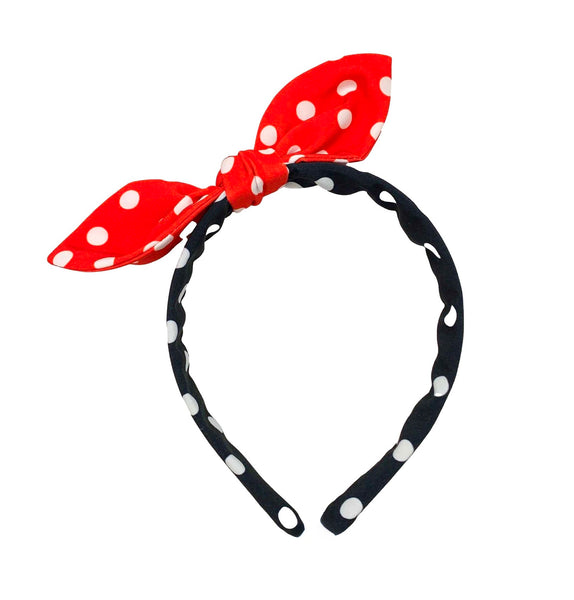 You Choose Color** KNOTTED BOW HEADBAND-Minnie Mouse Polkadot