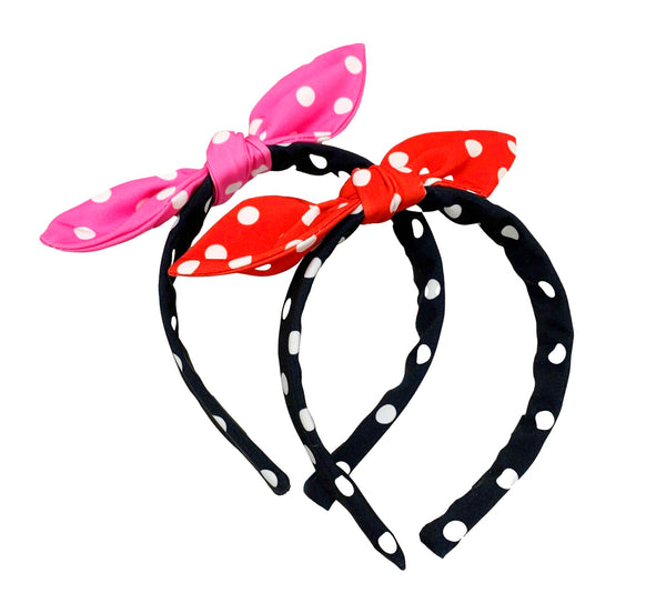 You Choose Color** KNOTTED BOW HEADBAND-Minnie Mouse Polkadot