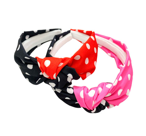 You Choose Color** TOP KNOT HEADBAND-Minnie Mouse Polkadot