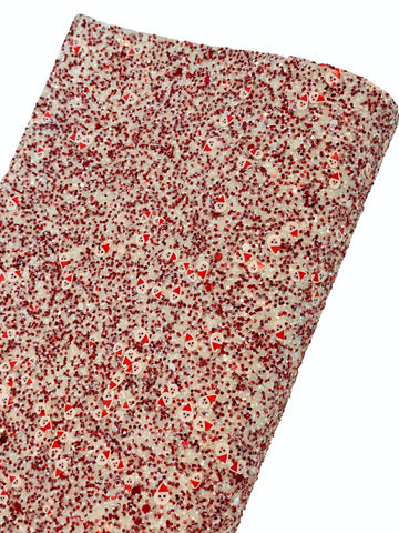 NEW! Here Comes Santa Claus Chunky Glitter w/ Felt Backing-READY TO SHIP