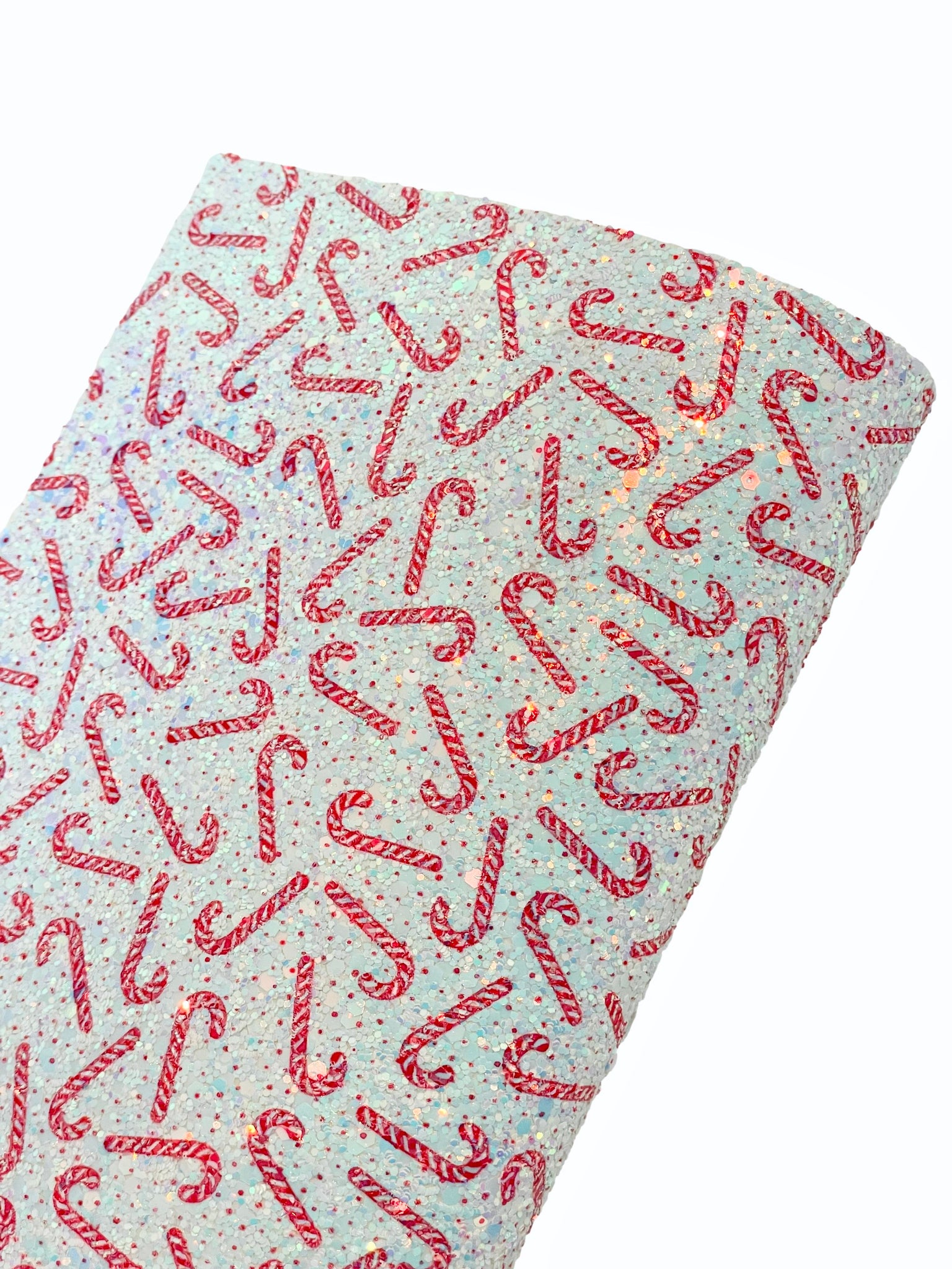 NEW! Iridescent Candy Canes Chunky Glitter w/ Felt Backing-READY TO SHIP