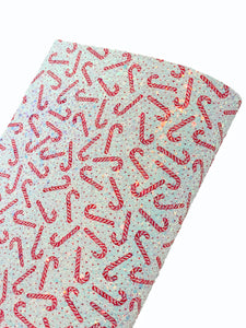 NEW! Iridescent Candy Canes Chunky Glitter w/ Felt Backing-READY TO SHIP