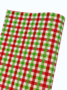 NEW! Red and Green Plaid Chunky Glitter w/ Felt Backing-READY TO SHIP
