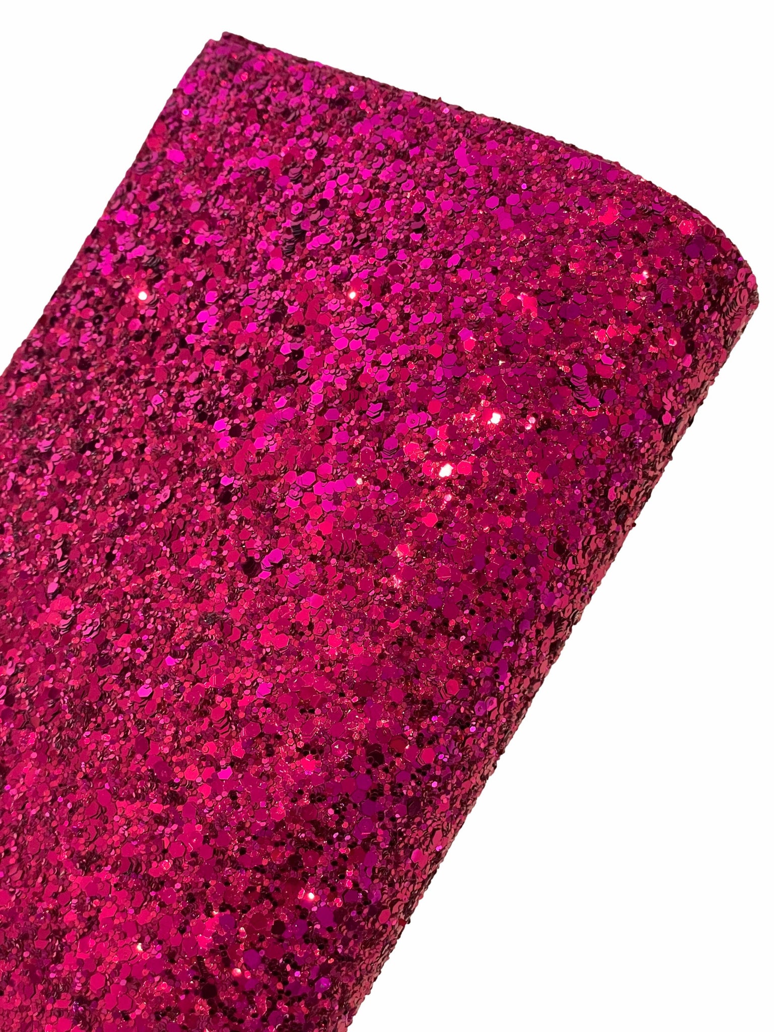 NEW! Magenta Chunky Glitter w/ RED Felt Backing-READY TO SHIP