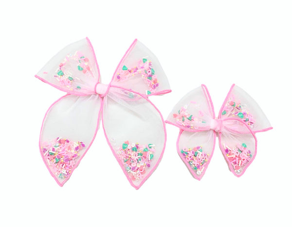 Choose Size PRE-FILLED/PRE-TIED SHAKER BOW-Pastel XOXO