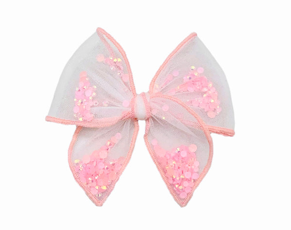 **READY TO SHIP!** Choose Color/Size PRE-FILLED/PRE-TIED SHAKER BOW-SOLID Sparkle Bows