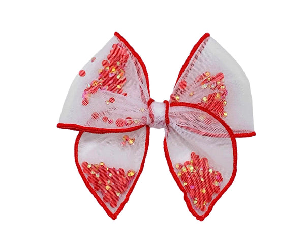 **READY TO SHIP!** Choose Color/Size PRE-FILLED/PRE-TIED SHAKER BOW-SOLID Sparkle Bows