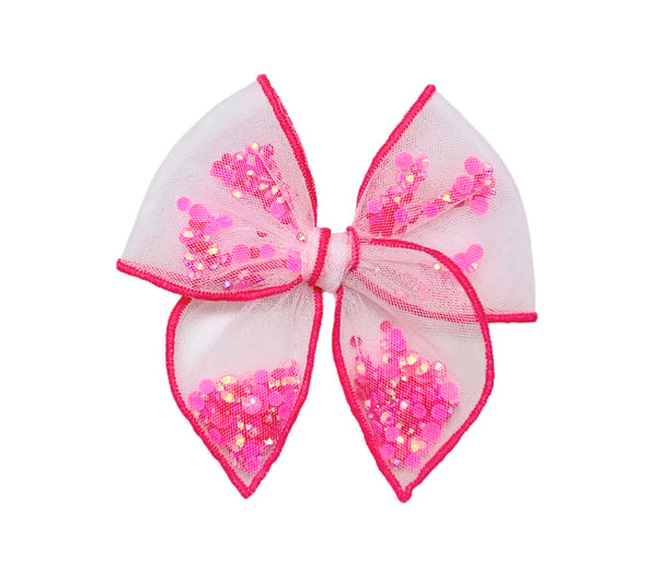 **READY TO SHIP!** Choose Color/Size PRE-FILLED/PRE-TIED SHAKER BOW-SOLID Sparkle Bows