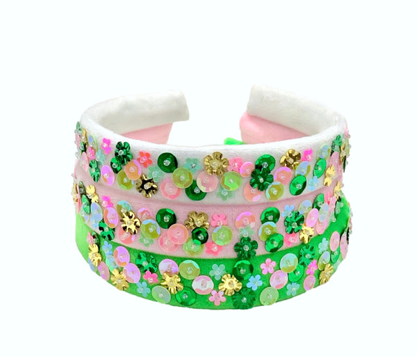 Choose Color-BOW-Hand-Sewn Sequin Velvet St. Patricks Day Bows