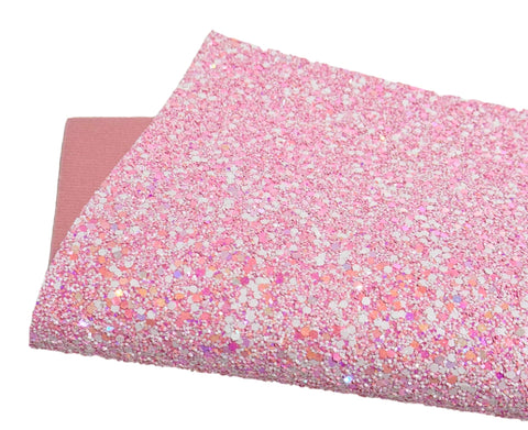 NEW! Cottontail Bunny Chunky Glitter w/ PINK Felt Backing-READY TO SHIP