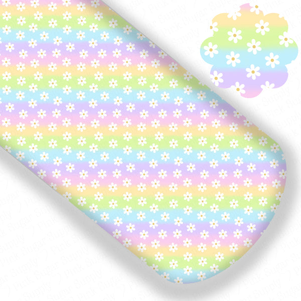 **READY TO SHIP!** Pastel Rainbow Daisies Exclusive Premium Faux Leather