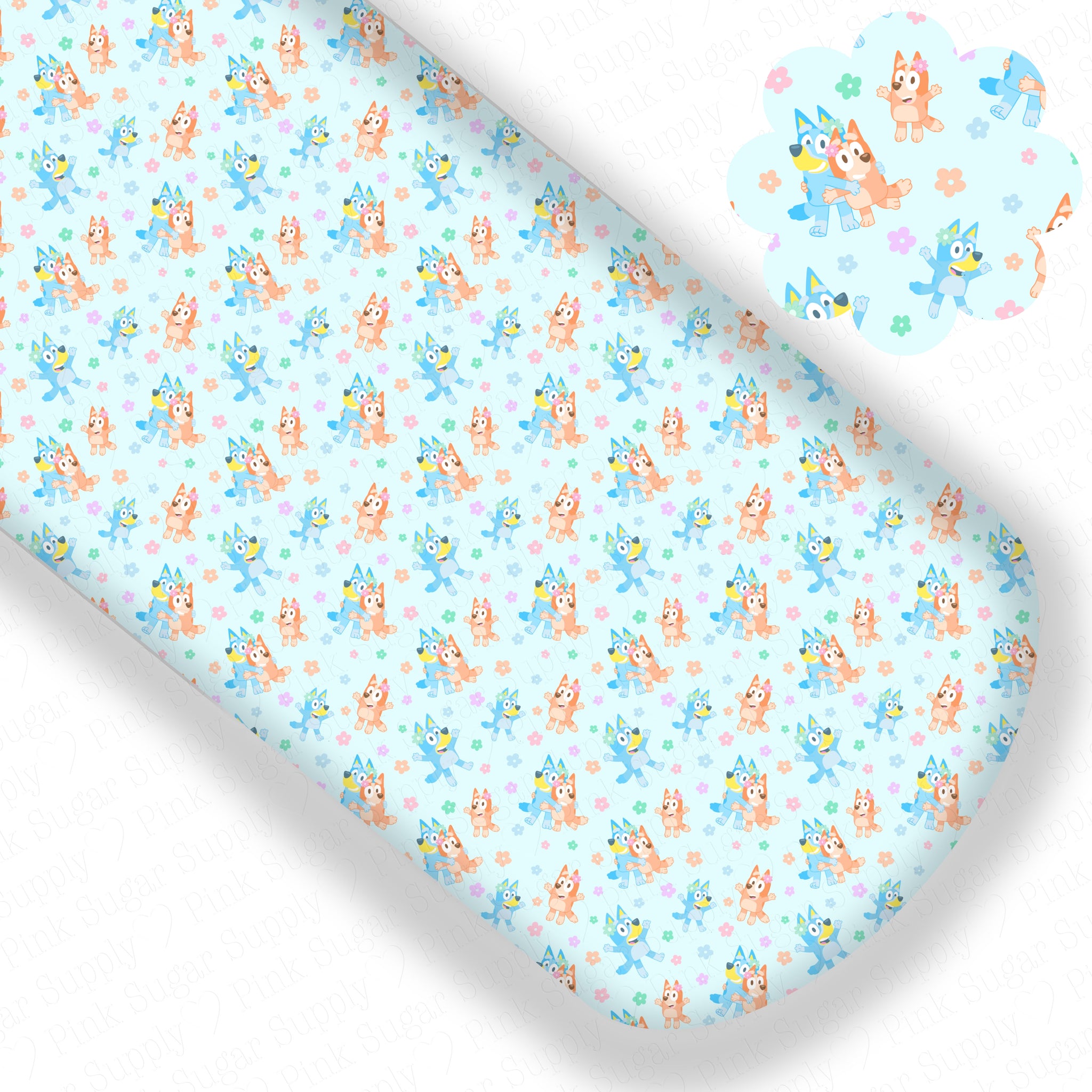 **READY TO SHIP!** Pastel Blue Dogs Premium Faux Leather